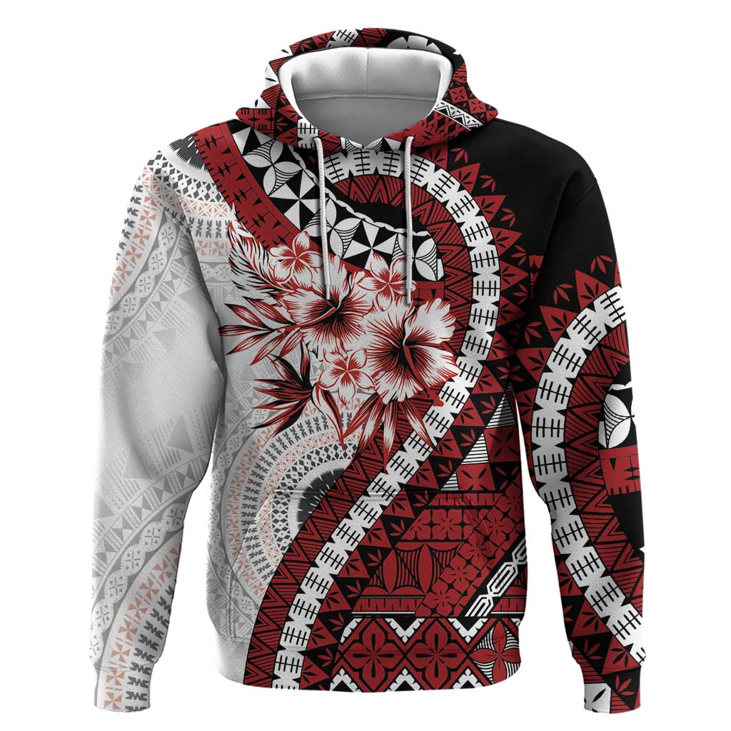 Bula Fiji Hoodie White Kaivity Masi Tapa