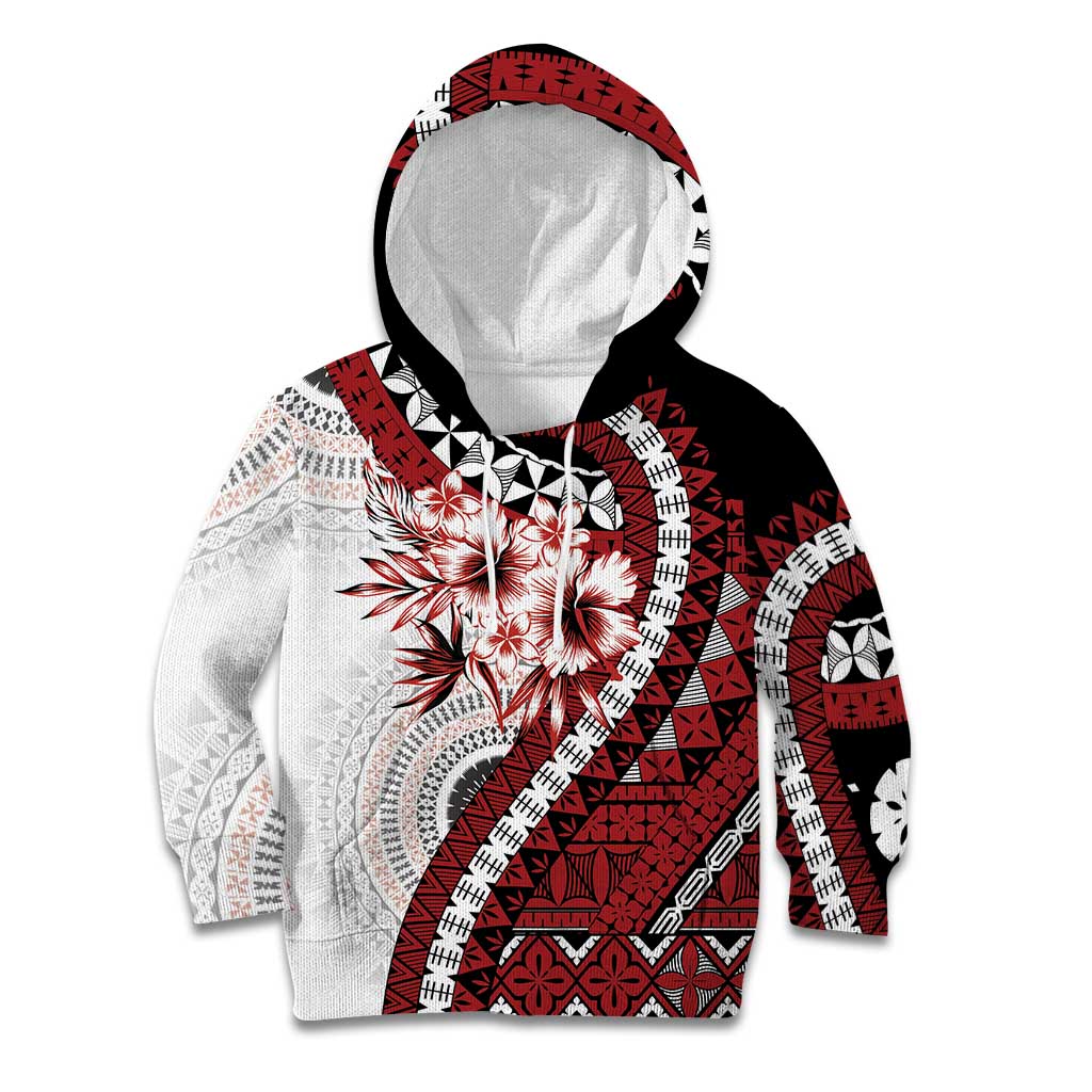 Bula Fiji Kid Hoodie White Kaivity Masi Tapa