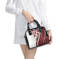 Bula Fiji Shoulder Handbag White Kaivity Masi Tapa