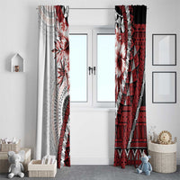 Bula Fiji Window Curtain White Kaivity Masi Tapa