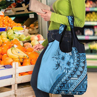 Bula Fiji Grocery Bag Turquoise Kaivity Masi Tapa