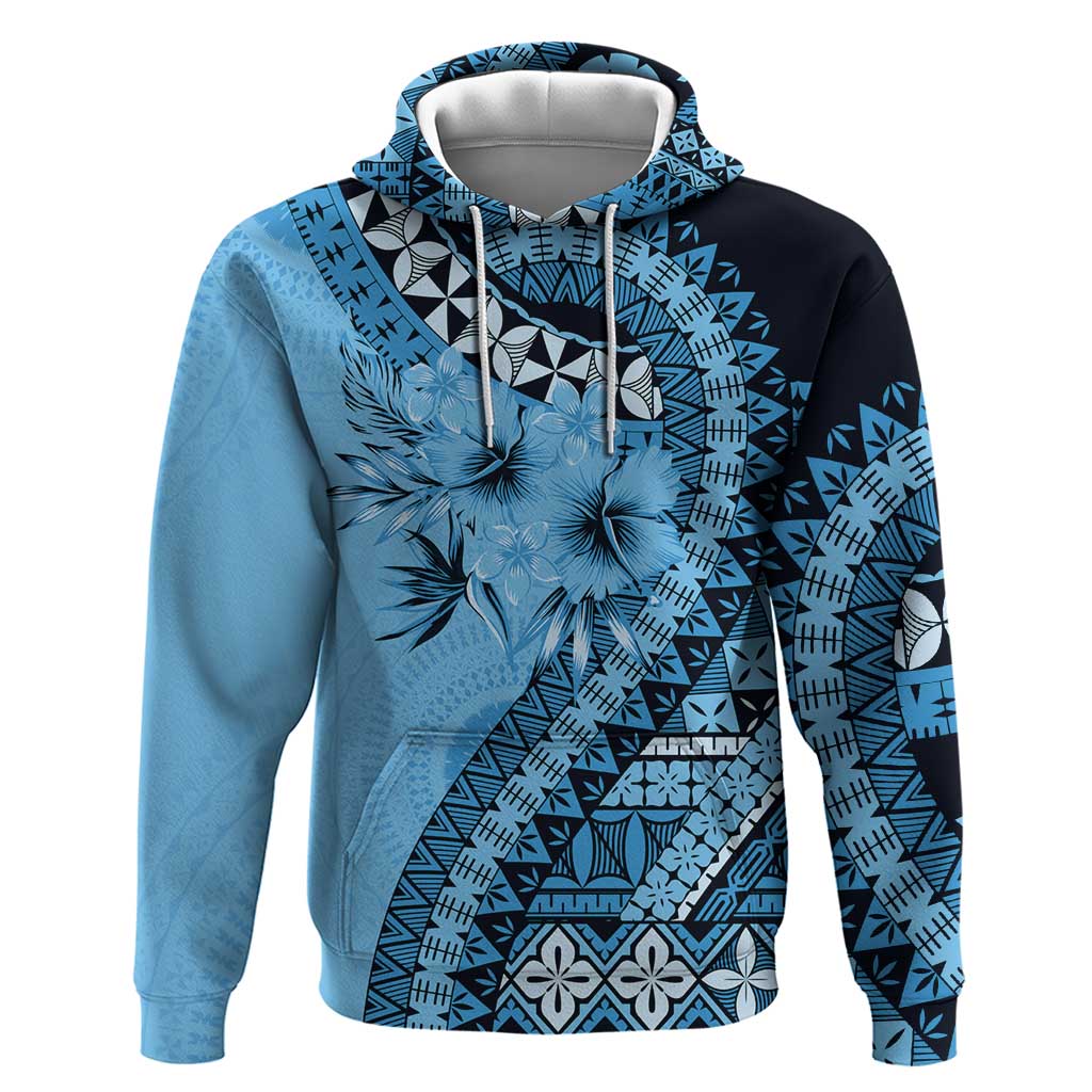 Bula Fiji Hoodie Turquoise Kaivity Masi Tapa