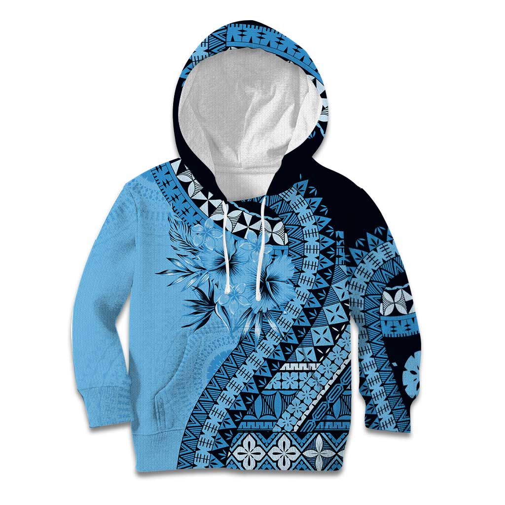 Bula Fiji Kid Hoodie Turquoise Kaivity Masi Tapa