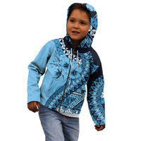 Bula Fiji Kid Hoodie Turquoise Kaivity Masi Tapa