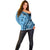Bula Fiji Off Shoulder Sweater Turquoise Kaivity Masi Tapa
