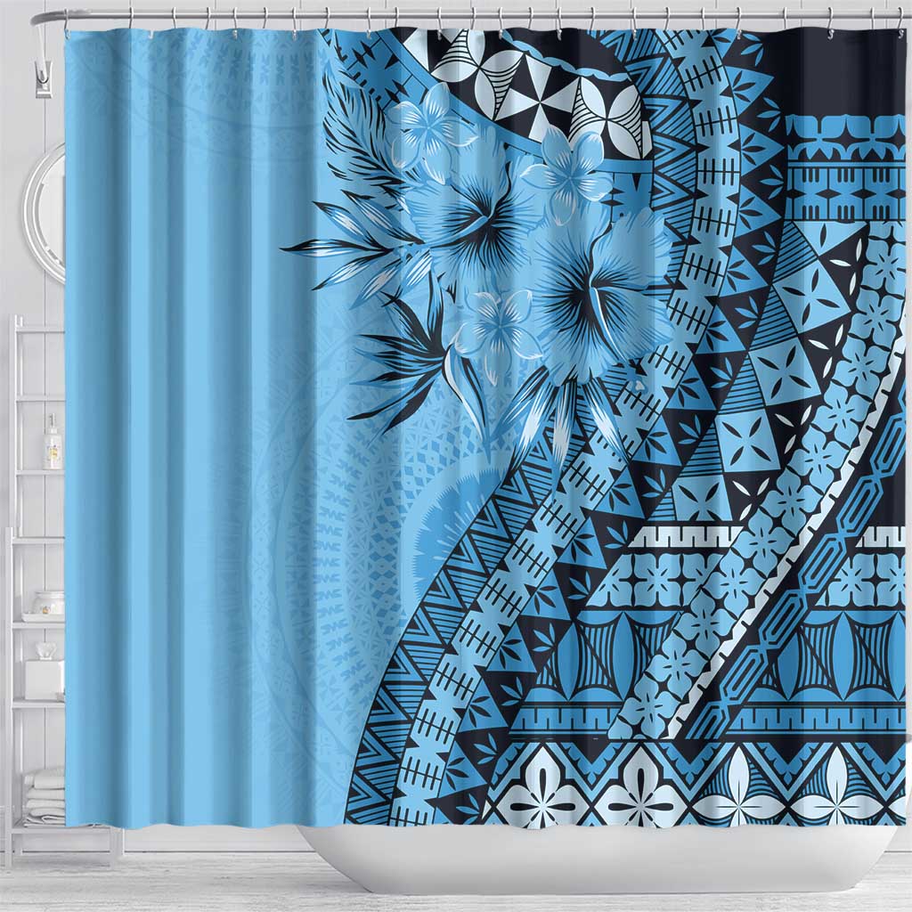 Bula Fiji Shower Curtain Turquoise Kaivity Masi Tapa