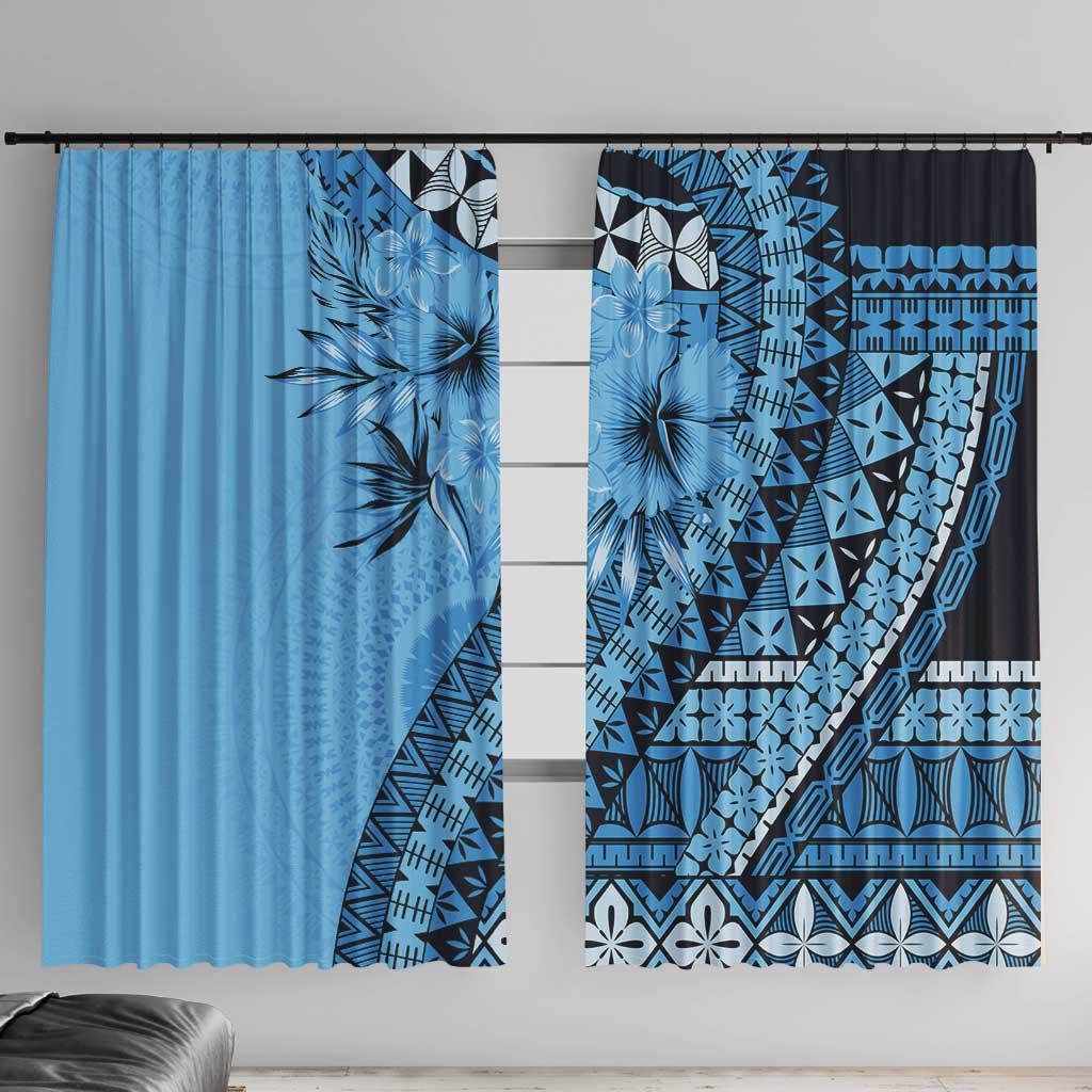 Bula Fiji Window Curtain Turquoise Kaivity Masi Tapa
