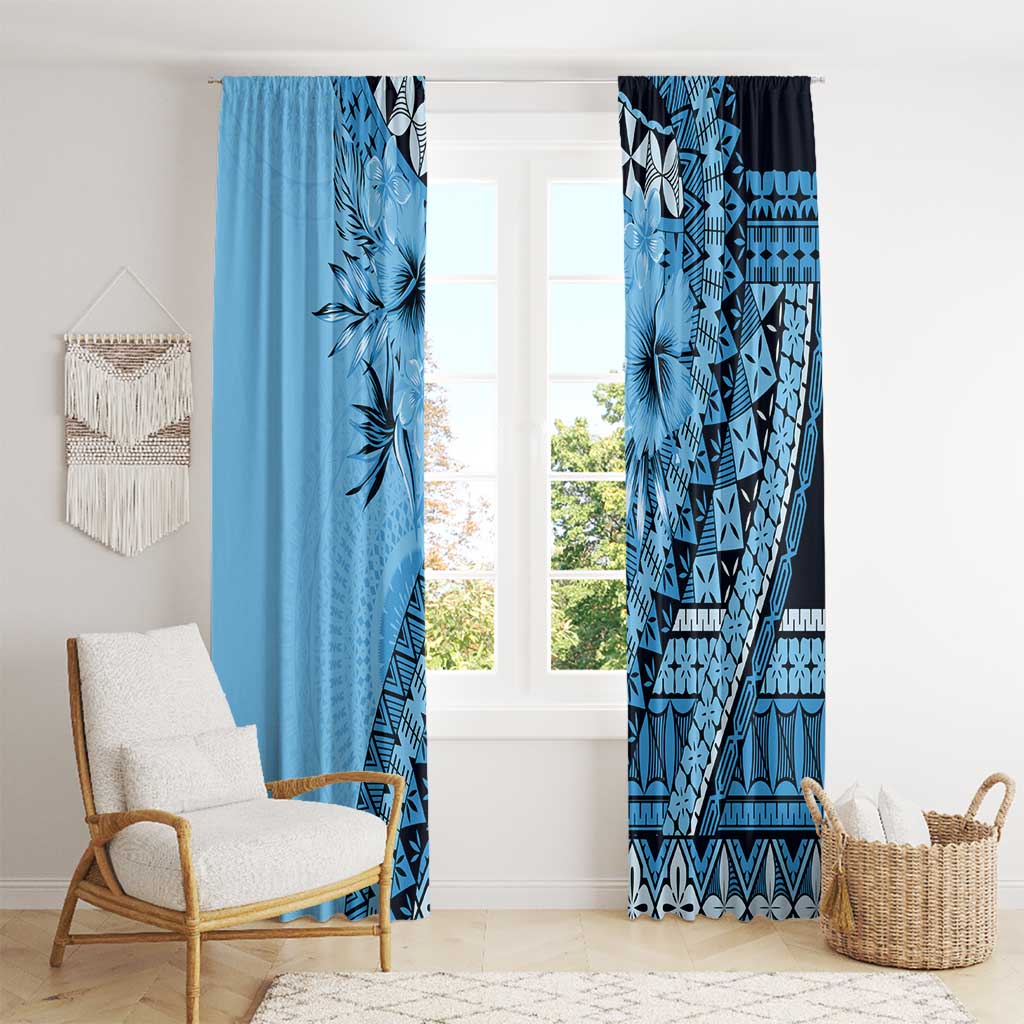 Bula Fiji Window Curtain Turquoise Kaivity Masi Tapa