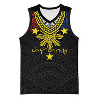 Philippines Heritage Baybayin Mix Polynesian Basketball Jersey