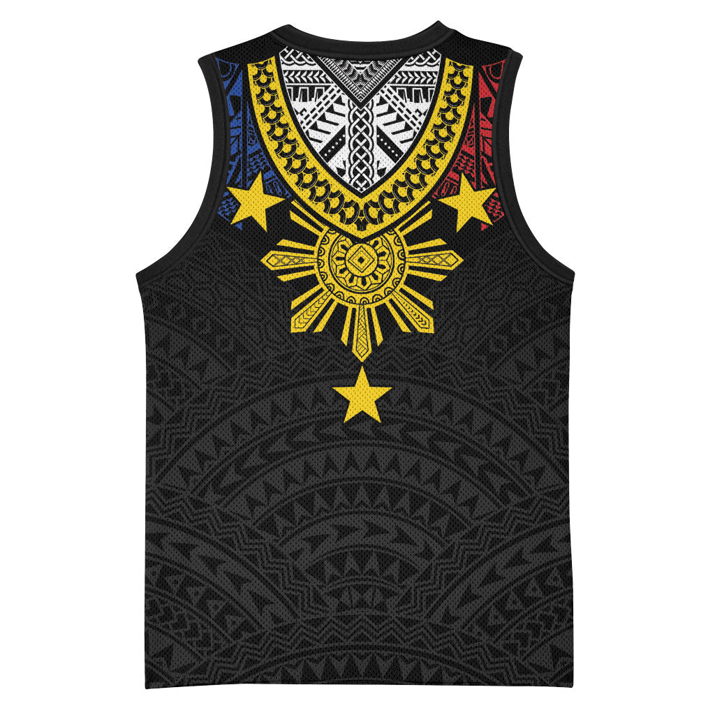 Philippines Heritage Baybayin Mix Polynesian Basketball Jersey