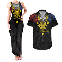 Philippines Heritage Baybayin Mix Polynesian Couples Matching Tank Maxi Dress and Hawaiian Shirt