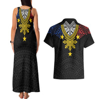 Philippines Heritage Baybayin Mix Polynesian Couples Matching Tank Maxi Dress and Hawaiian Shirt
