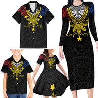 Philippines Heritage Baybayin Mix Polynesian Family Matching Long Sleeve Bodycon Dress and Hawaiian Shirt LT7 - Polynesian Pride