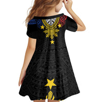 Philippines Heritage Baybayin Mix Polynesian Family Matching Off The Shoulder Long Sleeve Dress and Hawaiian Shirt LT7 - Polynesian Pride
