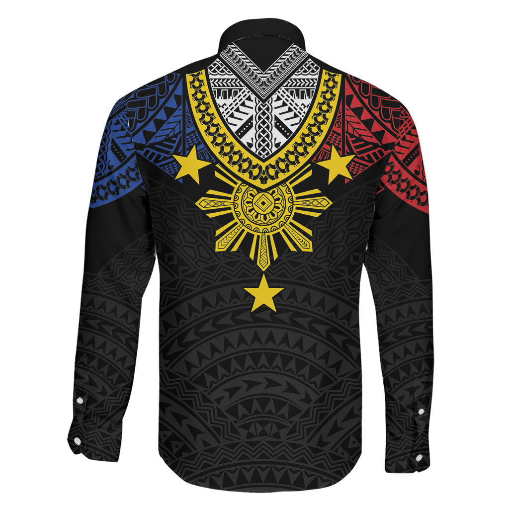 Philippines Heritage Baybayin Mix Polynesian Family Matching Off The Shoulder Long Sleeve Dress and Hawaiian Shirt LT7 - Polynesian Pride