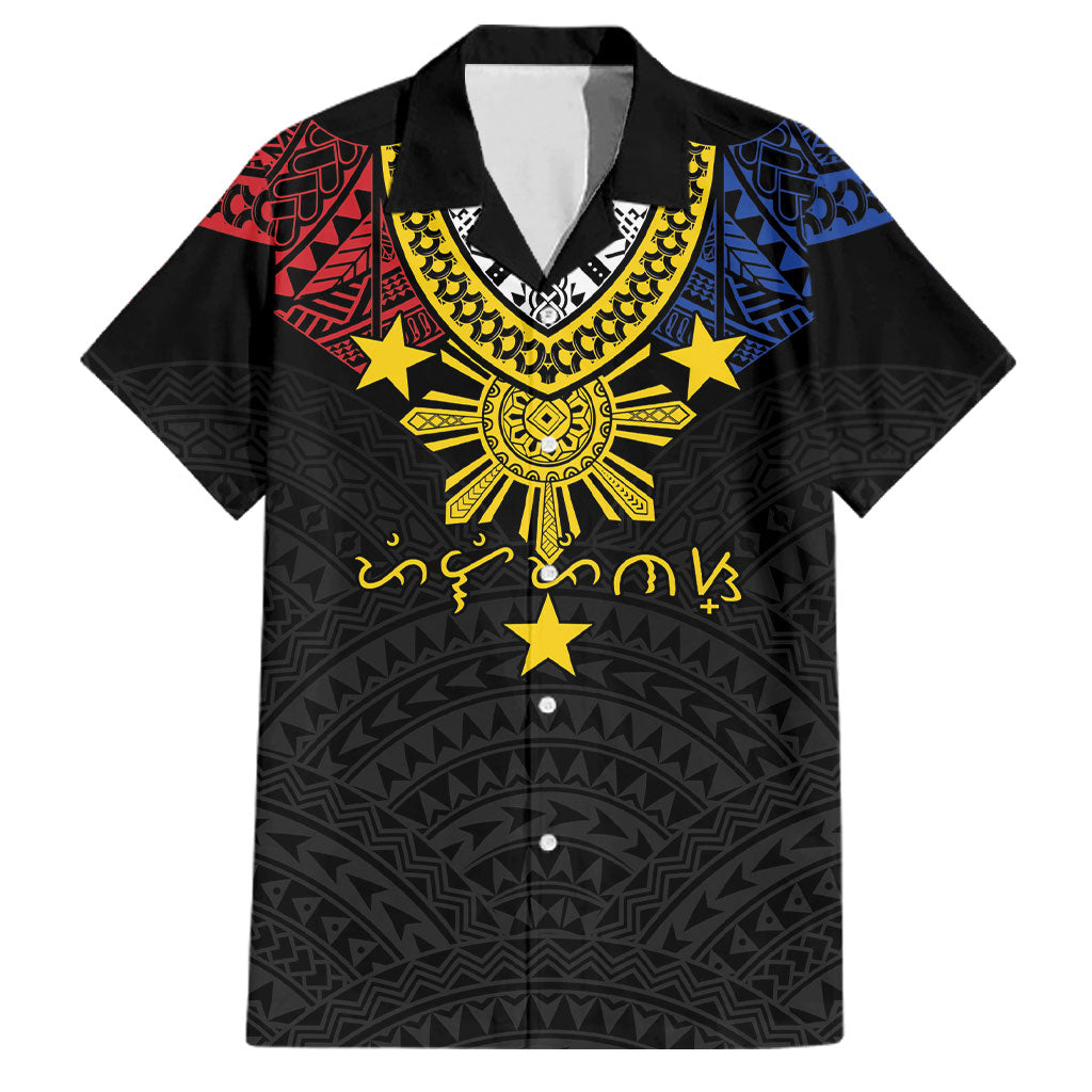 Philippines Heritage Baybayin Mix Polynesian Family Matching Off Shoulder Maxi Dress and Hawaiian Shirt