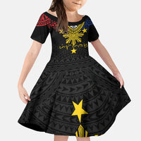 Philippines Heritage Baybayin Mix Polynesian Family Matching Off Shoulder Short Dress and Hawaiian Shirt