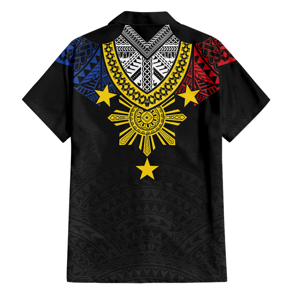 Philippines Heritage Baybayin Mix Polynesian Family Matching Off Shoulder Short Dress and Hawaiian Shirt