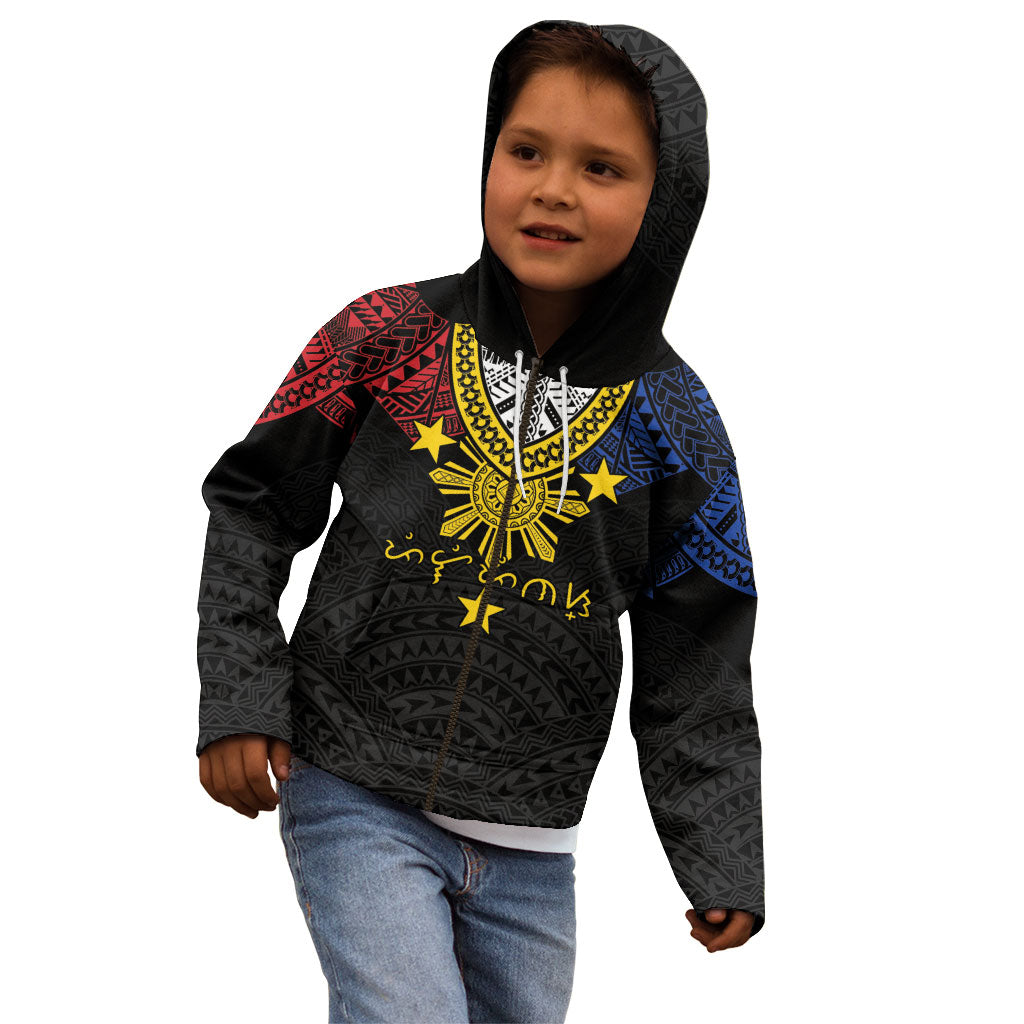 Philippines Heritage Baybayin Mix Polynesian Kid Hoodie