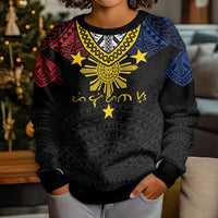 Philippines Heritage Baybayin Mix Polynesian Kid Ugly Christmas Sweater