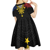 Philippines Heritage Baybayin Mix Polynesian Kid Short Sleeve Dress
