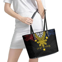 Philippines Heritage Baybayin Mix Polynesian Leather Tote Bag