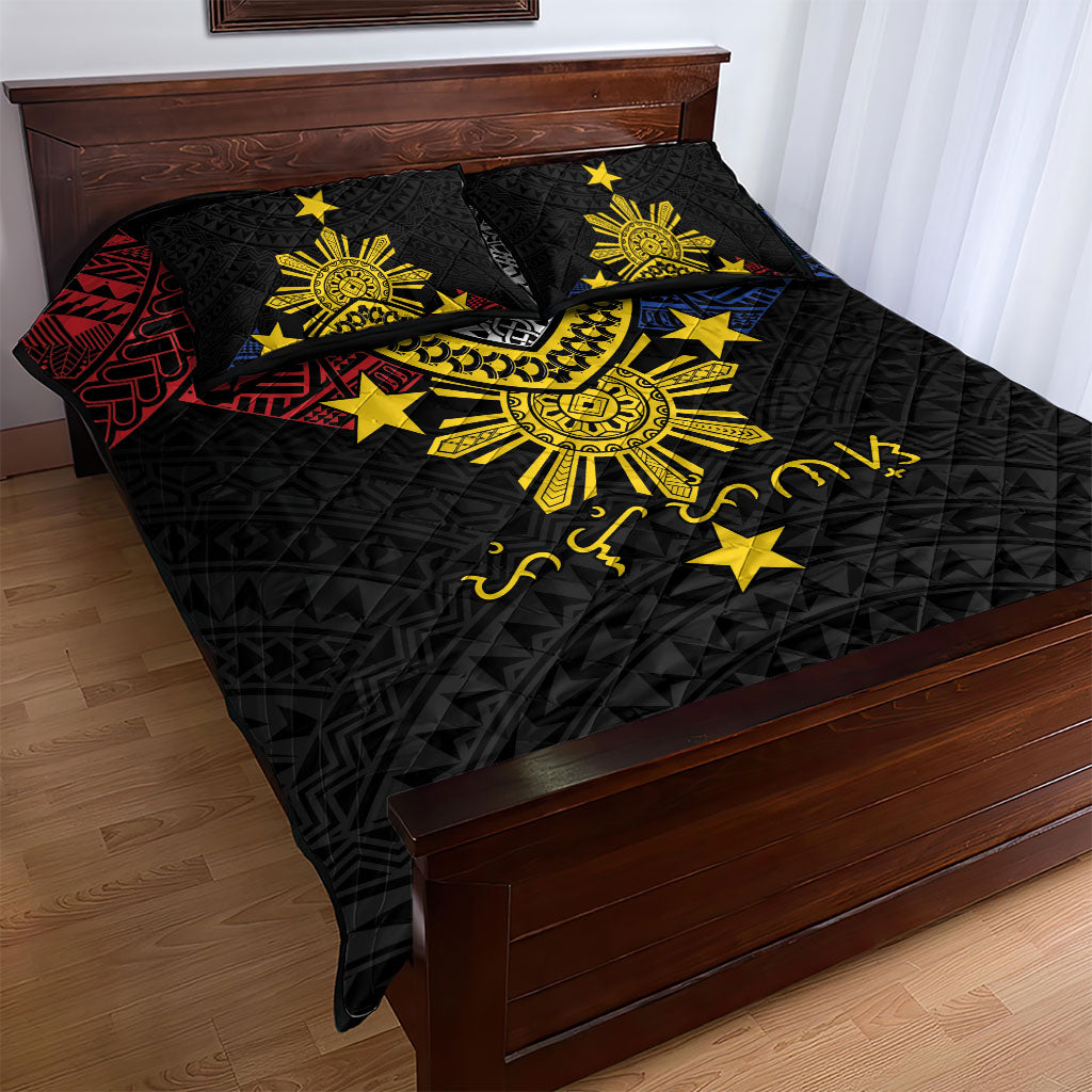 Philippines Heritage Baybayin Mix Polynesian Quilt Bed Set