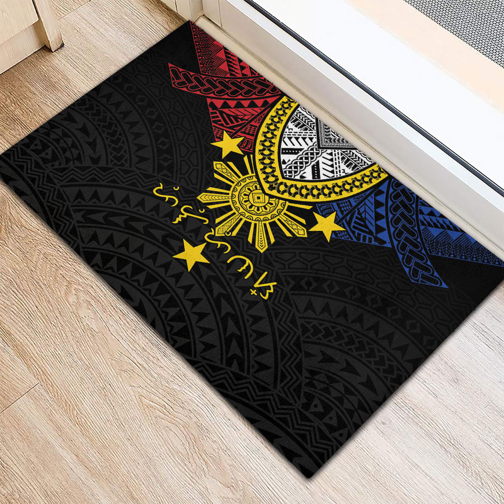 Philippines Heritage Baybayin Mix Polynesian Rubber Doormat