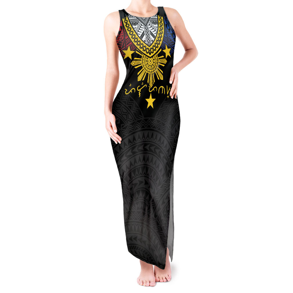 Philippines Heritage Baybayin Mix Polynesian Tank Maxi Dress