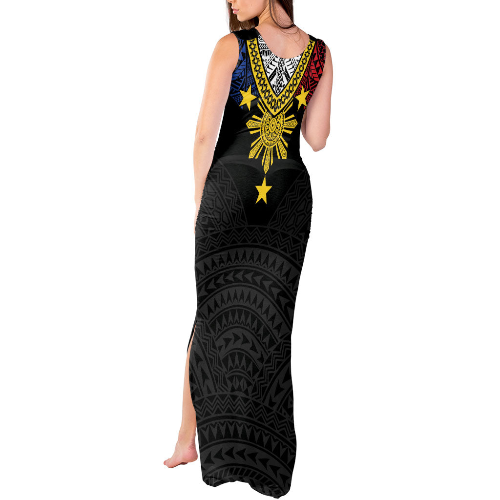Philippines Heritage Baybayin Mix Polynesian Tank Maxi Dress