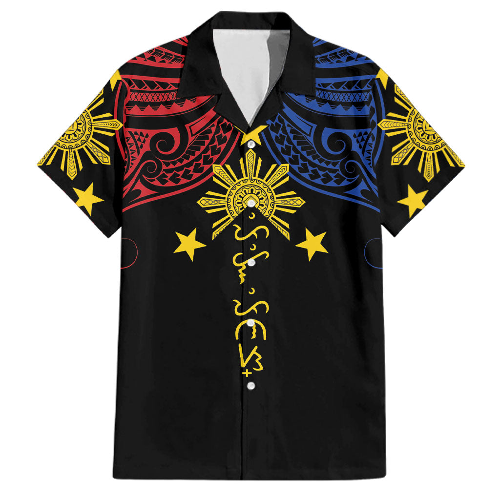 Philippines Heritage Personalized Family Matching Off Shoulder Maxi Dress and Hawaiian Shirt Baybayin Philipinas Sun