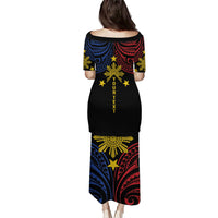 Philippines Heritage Personalized Family Matching Puletasi and Hawaiian Shirt Baybayin Philipinas Sun