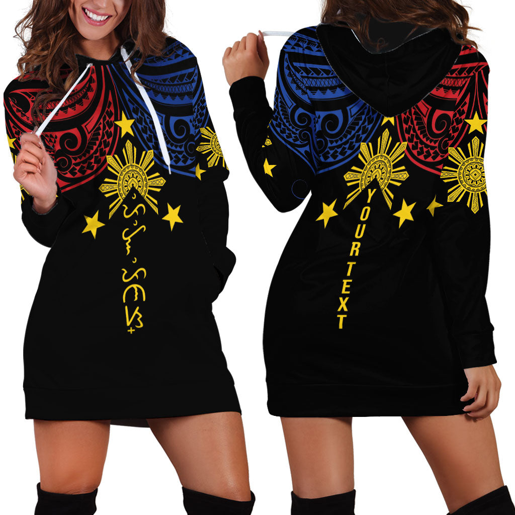 Philippines Heritage Personalized Hoodie Dress Baybayin Philipinas Sun