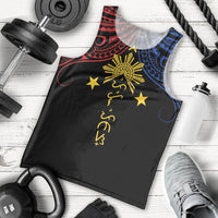 Philippines Heritage Personalized Men Tank Top Baybayin Philipinas Sun