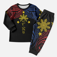 Philippines Heritage Personalized Christmas Pajama Set Baybayin Philipinas Sun