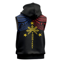 Philippines Heritage Personalized Sleeveless Hoodie Baybayin Philipinas Sun