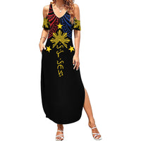 Philippines Heritage Personalized Summer Maxi Dress Baybayin Philipinas Sun