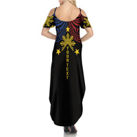 Philippines Heritage Personalized Summer Maxi Dress Baybayin Philipinas Sun