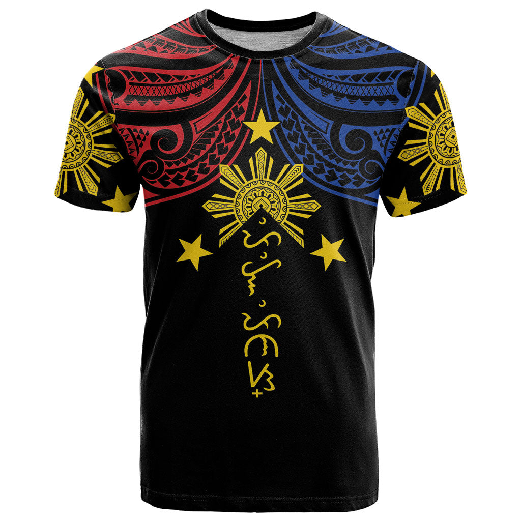 Philippines Heritage Personalized T Shirt Baybayin Philipinas Sun