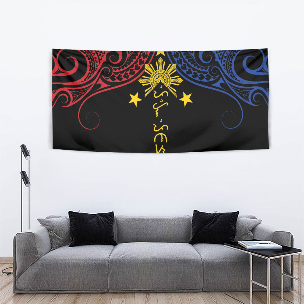 Philippines Heritage Tapestry Baybayin Philipinas Sun