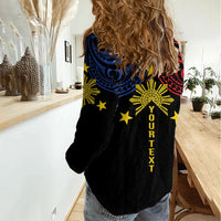 Philippines Heritage Personalized Women Casual Shirt Baybayin Philipinas Sun
