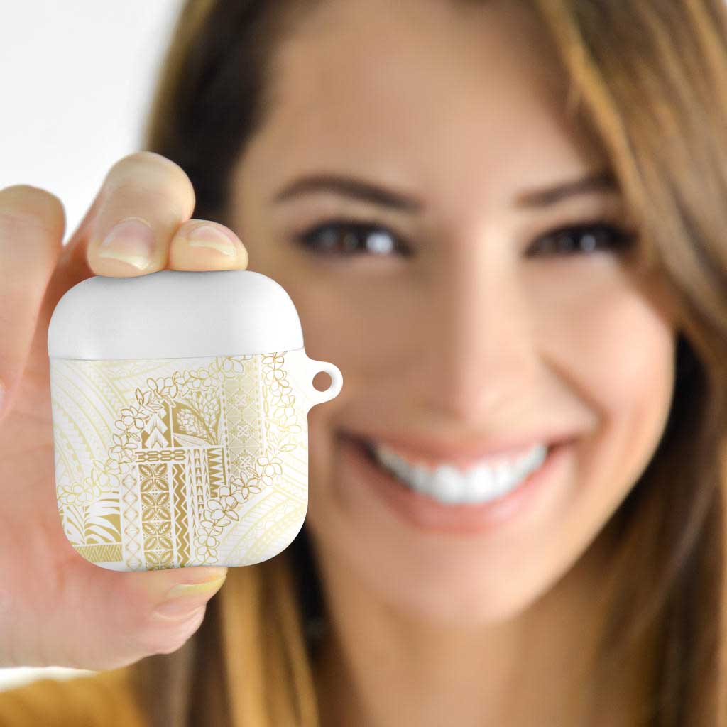 Samoa Lotu Tamaiti Mamanu Siapo AirPods Case Golden Plumeria - Polynesian Pride
