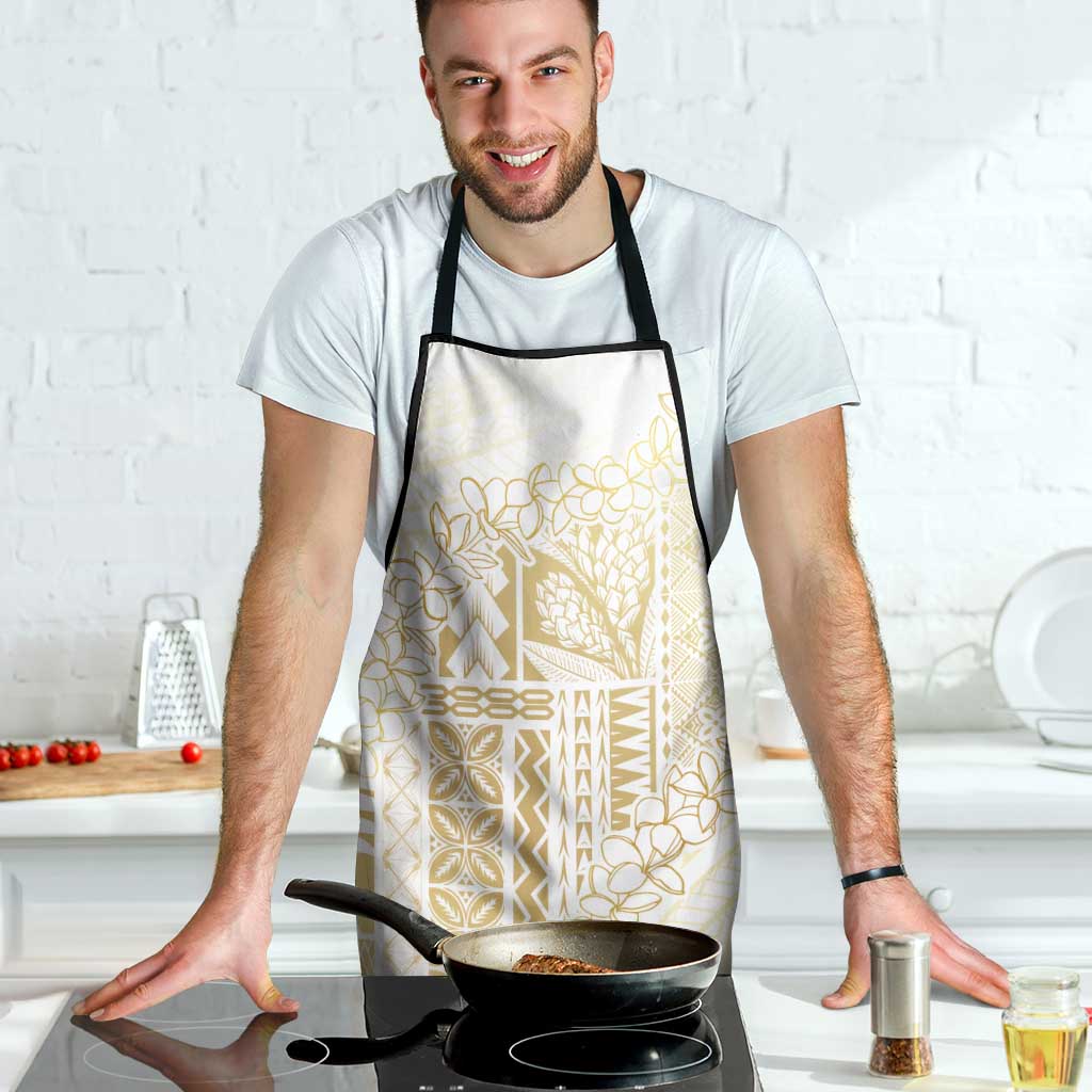 Samoa Lotu Tamaiti Mamanu Siapo Apron Golden Plumeria - Polynesian Pride