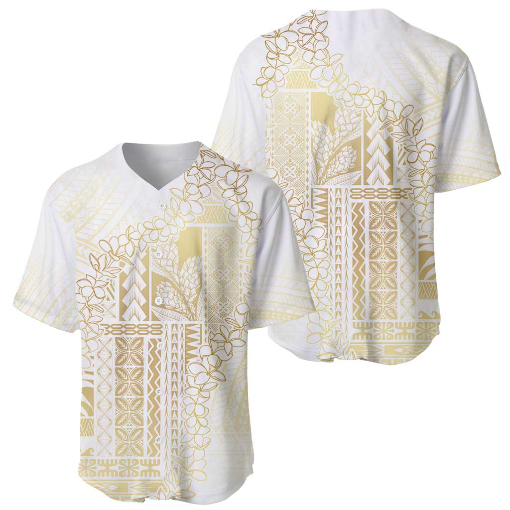 Samoa Lotu Tamaiti Mamanu Siapo Baseball Jersey Golden Plumeria - Polynesian Pride