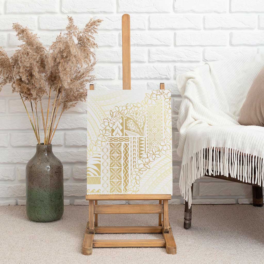 Samoa Lotu Tamaiti Mamanu Siapo Canvas Wall Art Golden Plumeria - Polynesian Pride