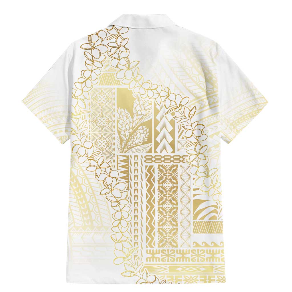 Samoa Lotu Tamaiti Mamanu Siapo Family Matching Mermaid Dress and Hawaiian Shirt Golden Plumeria LT7 - Polynesian Pride