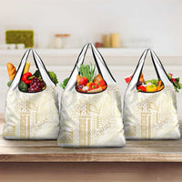 Samoa Lotu Tamaiti Mamanu Siapo Grocery Bag Golden Plumeria - Polynesian Pride