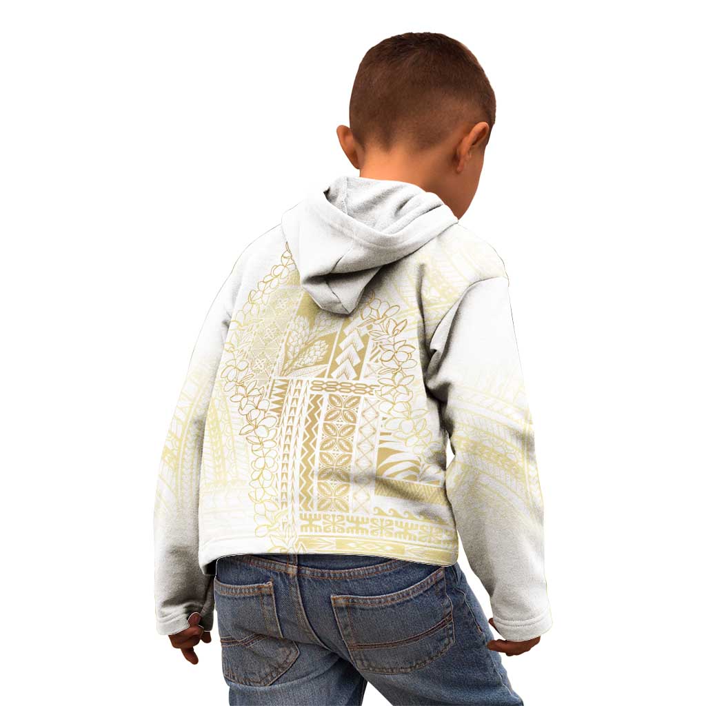 Samoa Lotu Tamaiti Mamanu Siapo Kid Hoodie Golden Plumeria - Polynesian Pride