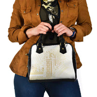 Samoa Lotu Tamaiti Mamanu Siapo Shoulder Handbag Golden Plumeria - Polynesian Pride