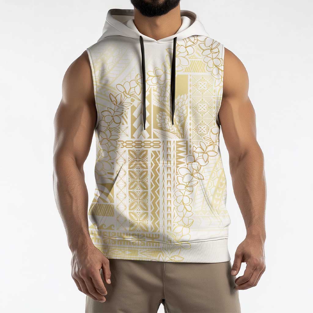 Samoa Lotu Tamaiti Mamanu Siapo Sleeveless Hoodie Golden Plumeria - Polynesian Pride